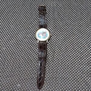 Gold and Brown Kittens Leather Watch